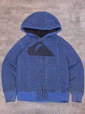 Vintage VTG Y2K 2000's 00's Quiksilver Plaid Boxy Grunge Hoodie